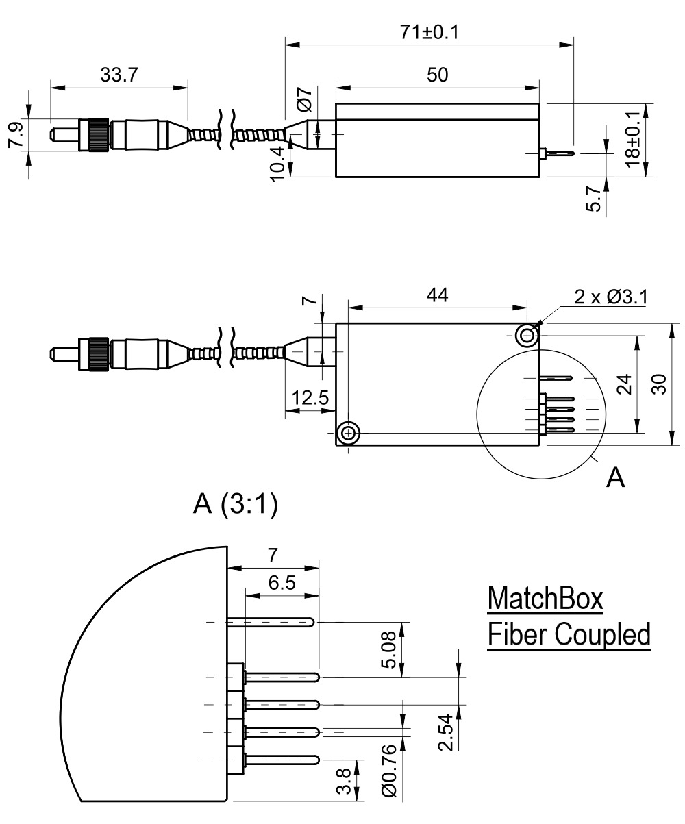 0830L-24A-NI-AT-NF 830nm MM Fiber Narrow Spectrum Diode Laser